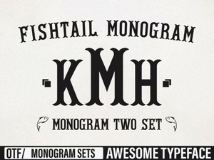Fishtail Monogram Fonts for Handcrafted Projects